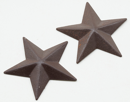 Dollhouse Miniature Rustic Star 1", 2 Pc